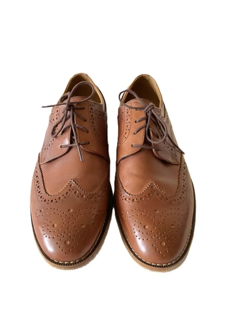 Donald Pliner Men’s Wingtip Brogue Oxford / Derby Shoes Light Brown Leather 9.5M